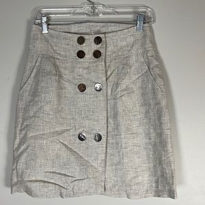 Lauren Moffatt Linen Skirt with Buttons 4